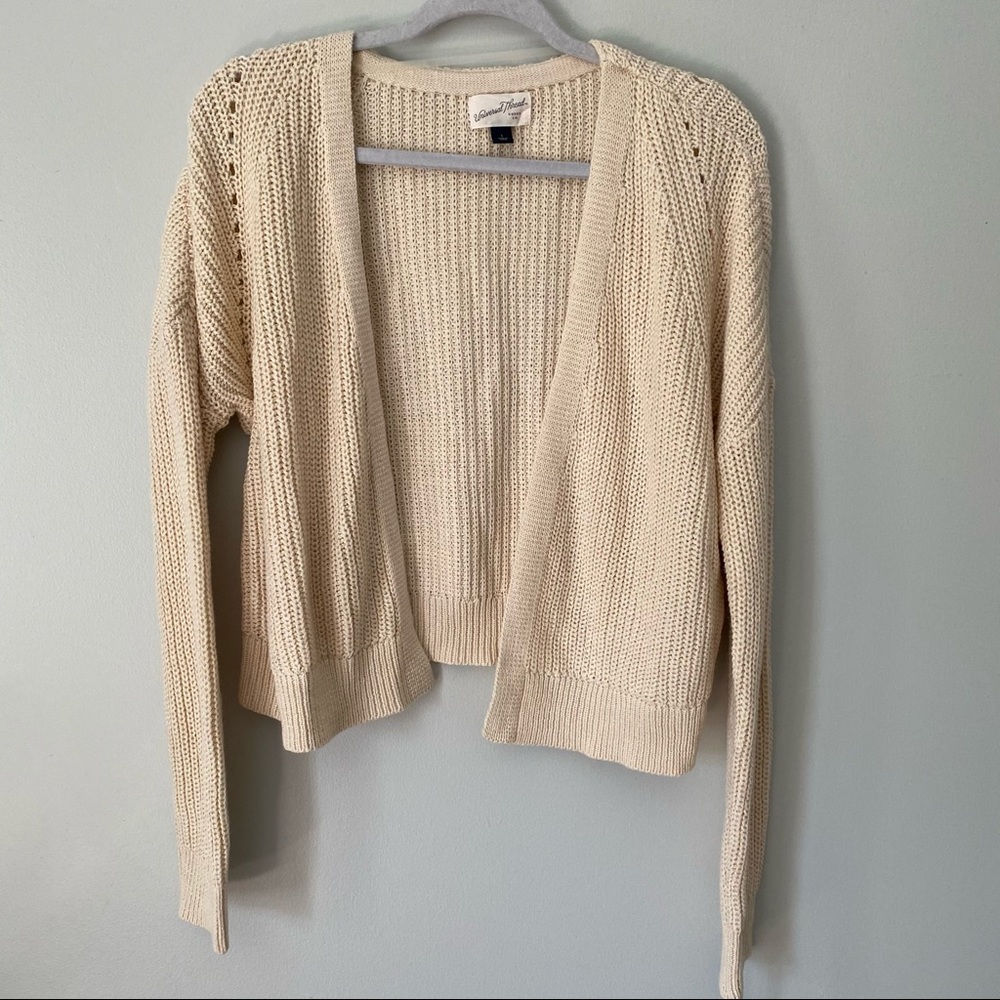 Cropped Open Sweater